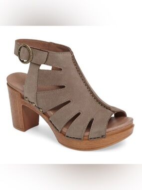 Dansko Demetra Peep Toe Clog Sandals Size EU40